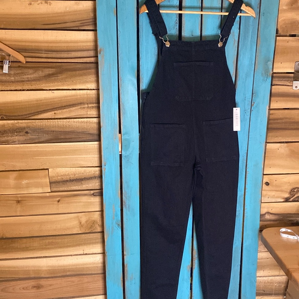 NWT Walkpop Jasmine Jumpsuit denim overalls size XS black